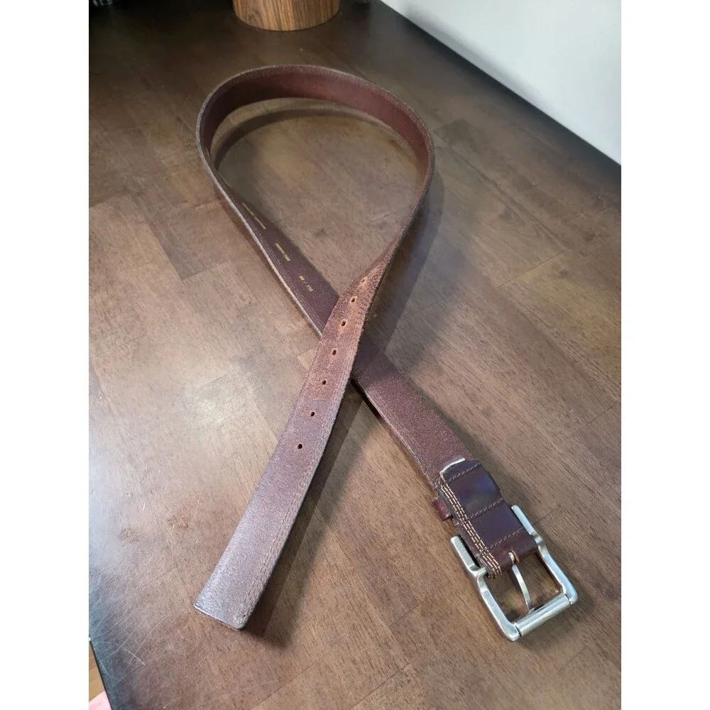 Browning Men’s Genuine Leather Triple Stitch Casual Work Belt Brown Size 44